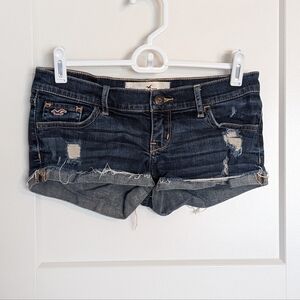 Hollister Y2K Low Rise Dark Wash Micro Jean Shorts sz 0